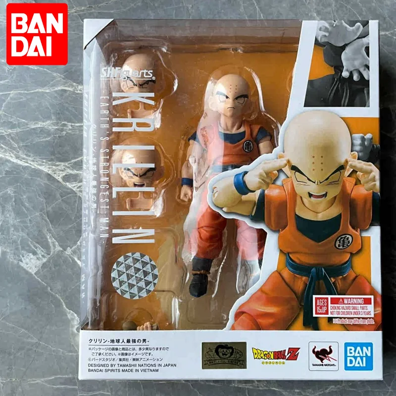 

In Stock Original Bandai Dragon Ball Z S.h.figuarts Kuririn Strongest Earthman Kuririn Childhood Anime Model Toys Collection