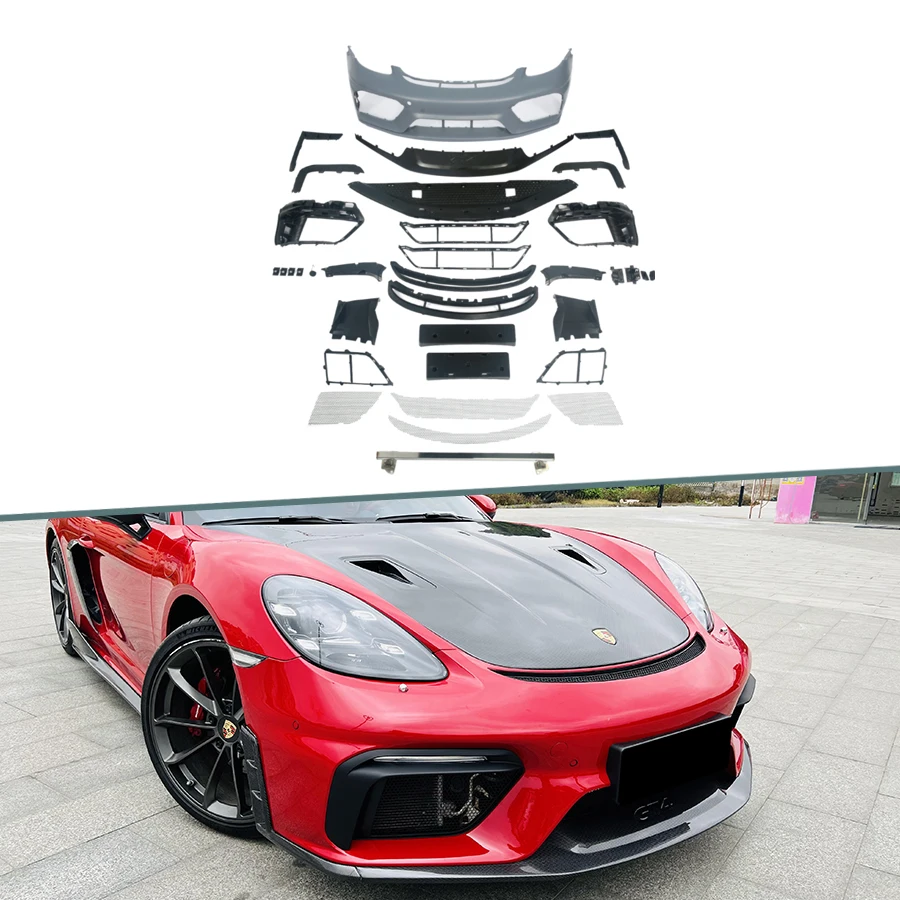 

High performance bodykit For Porsche 718 (982) Updated GT4 Style Front Bumper Rear Bumper Spoiler Exhaust Tips