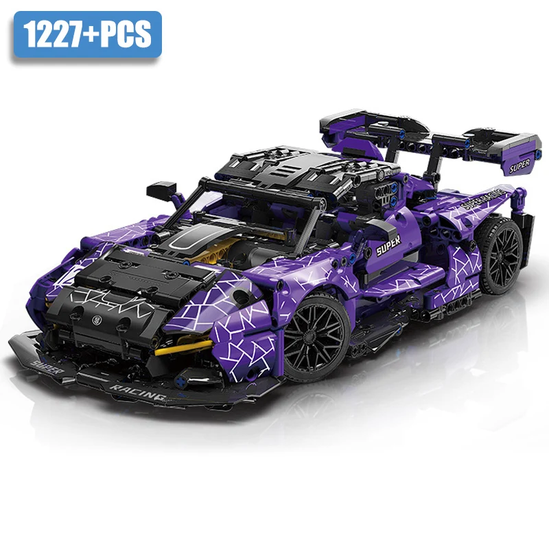 MOC Technical Expert 1227pcs Senna GTR Super Racing Car Model Building Blocks City Famous Sports Car Bricks Toys For Children