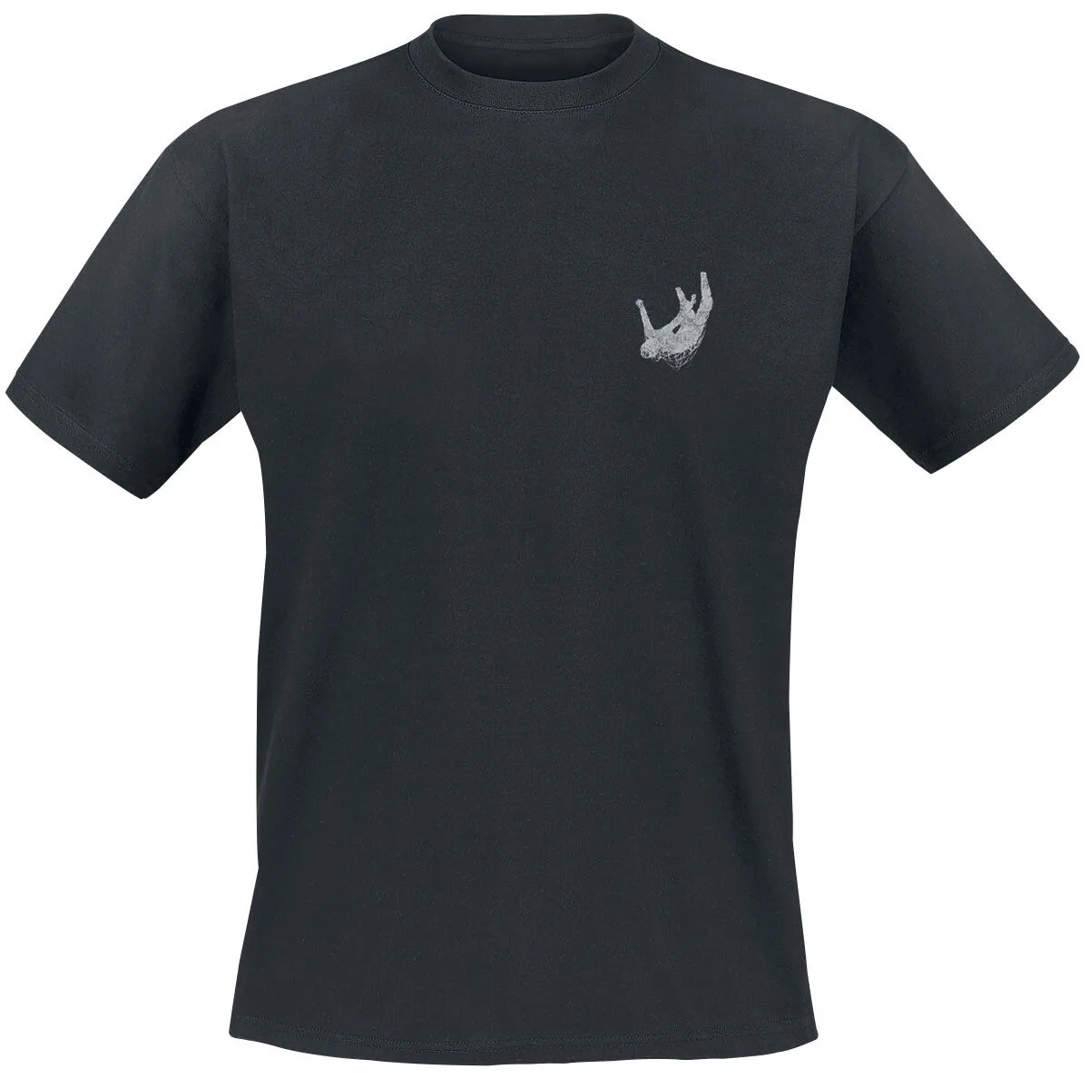 Korn Falling Man Tee, Nu-Metal T-Shirt with Chest Print & Large Back Logo, Korn Double-Sided Fan Merch