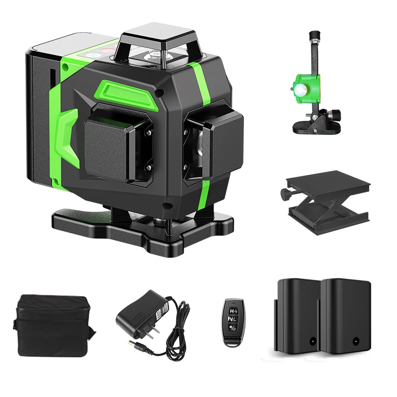 High Precision 360 Degree Green Laser Ring with Touch Keypad Industrial 4D Cross Line Laser Level for Construction Work Pro