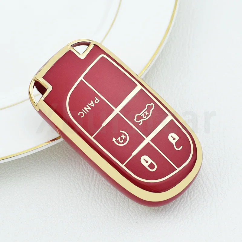 5 Buttons TPU Car Remote Key Case Cover For Jeep Renegade Grand Cherokee Dodge Ram Charger 1500 Challenger Chrysler 300C Journey