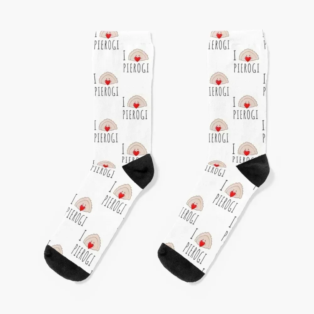 

I love pierogi I love dumplings Socks Non-slip Christmas floor Hiking boots Socks Man Women's