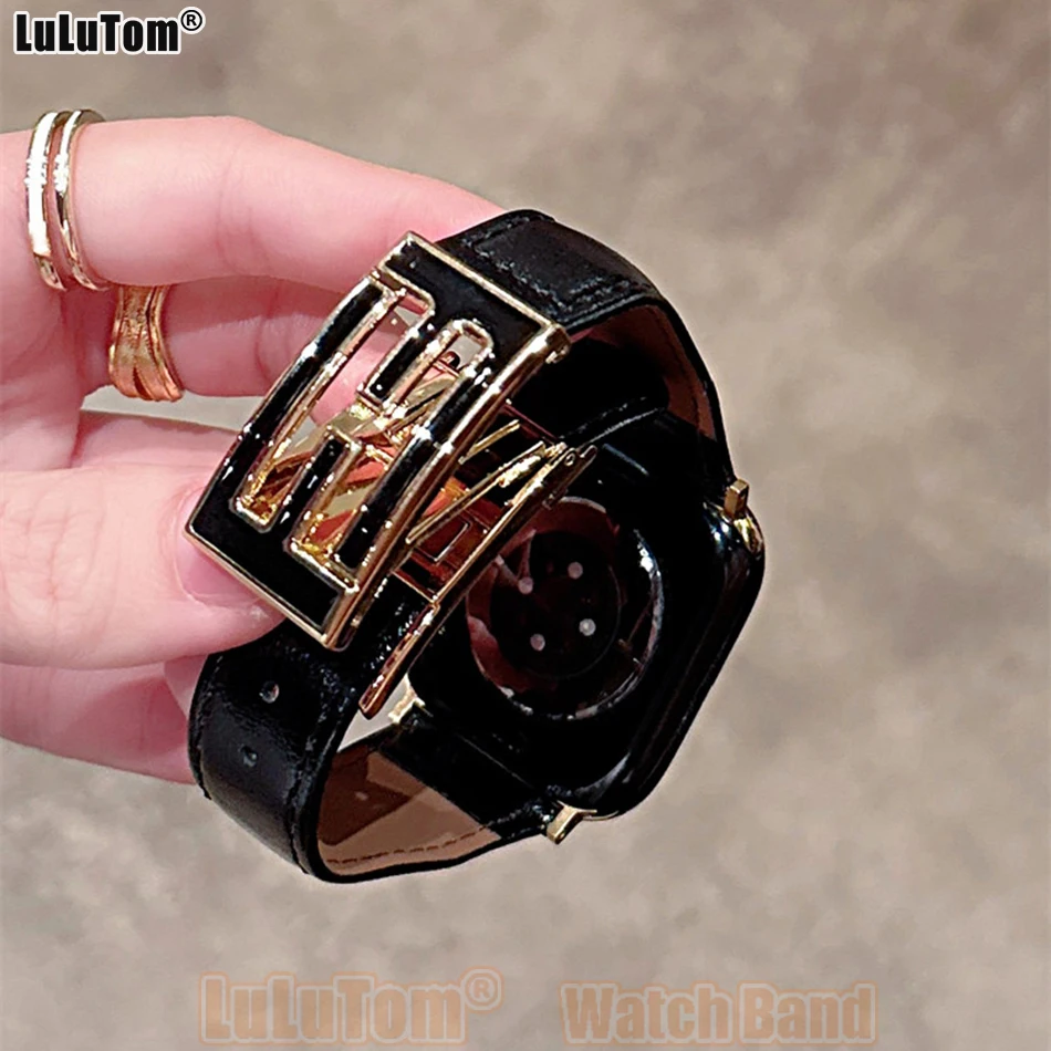 

Кожаный ремешок в стиле F для Apple Iwatch Series 11 10 9 8 7 6 5 4 SE Ultra WatchBand 38 40 41 42 44 45 46 49 мм Магнитный браслет