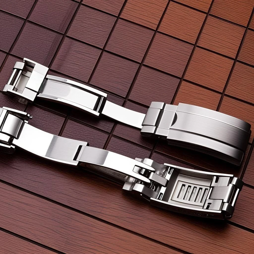 For Rolex DAYTONA SUBMARINER GMT Metal Fold Buckle Glide Lock Polished Brushed Deployment Button Watchband 9mm