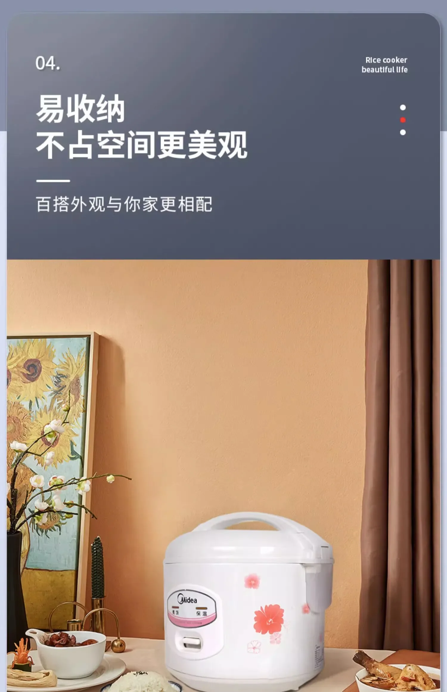 220V Vintage Style Rice Cooker,Versatile Non-Stick Pot, Household Kitchen Appliance