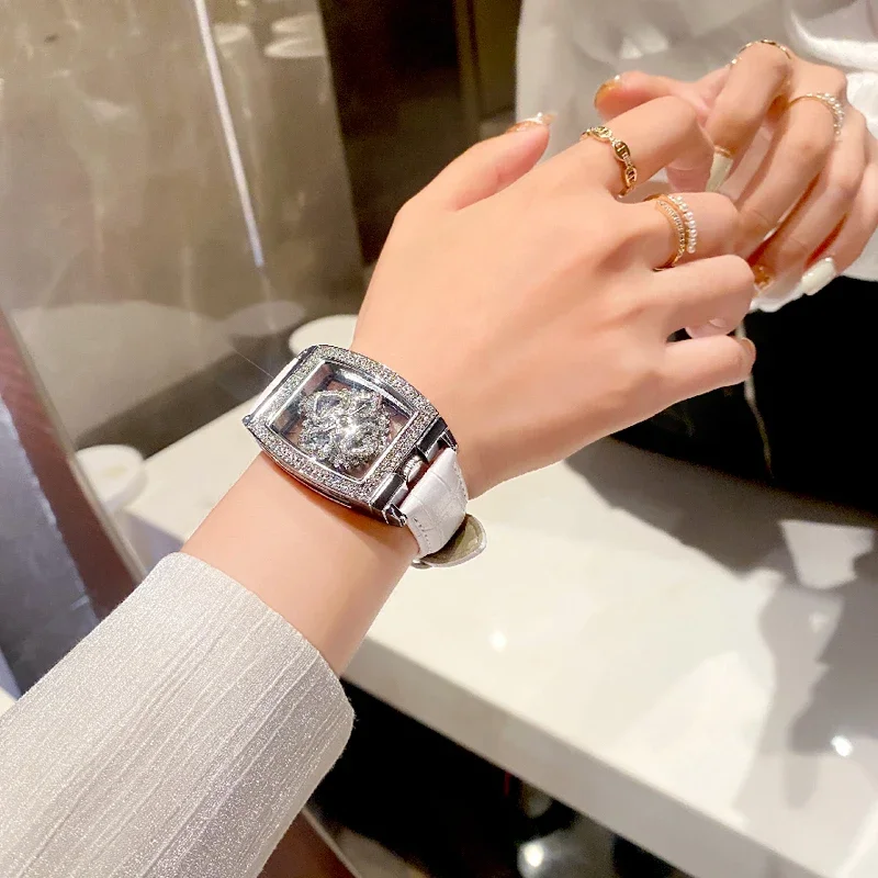 Роскошные женские часы, элегантные модные оригинальные кварцевые часы с вращающимся циферблатом для женщин, водонепроницаемые наручные часы, дропшиппинг