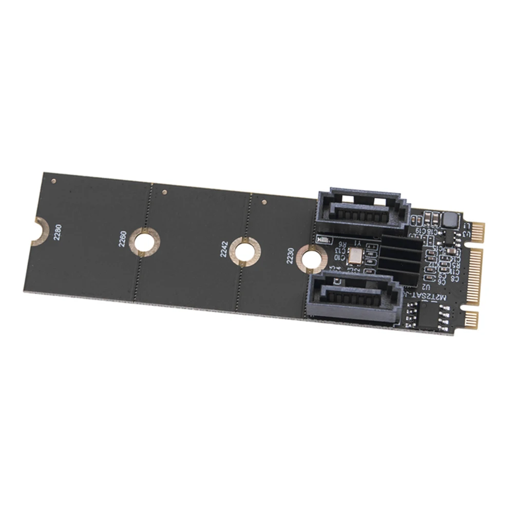 NGFF M2 NVME To SATA3.0 Adapter 6Gbps Riser Card PCIE NVME To Dual SATA 3.0 Converter JMB582 Chip Expansion Card PCIE 3.0