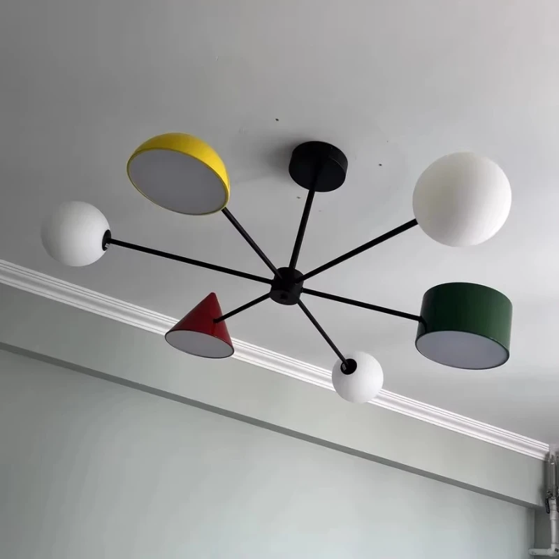 

Bedroom Home Decoration Color Wrought Iron LED Pendant Light Corridor Living Room Children's Room Eye Protection Hanging Lamp
