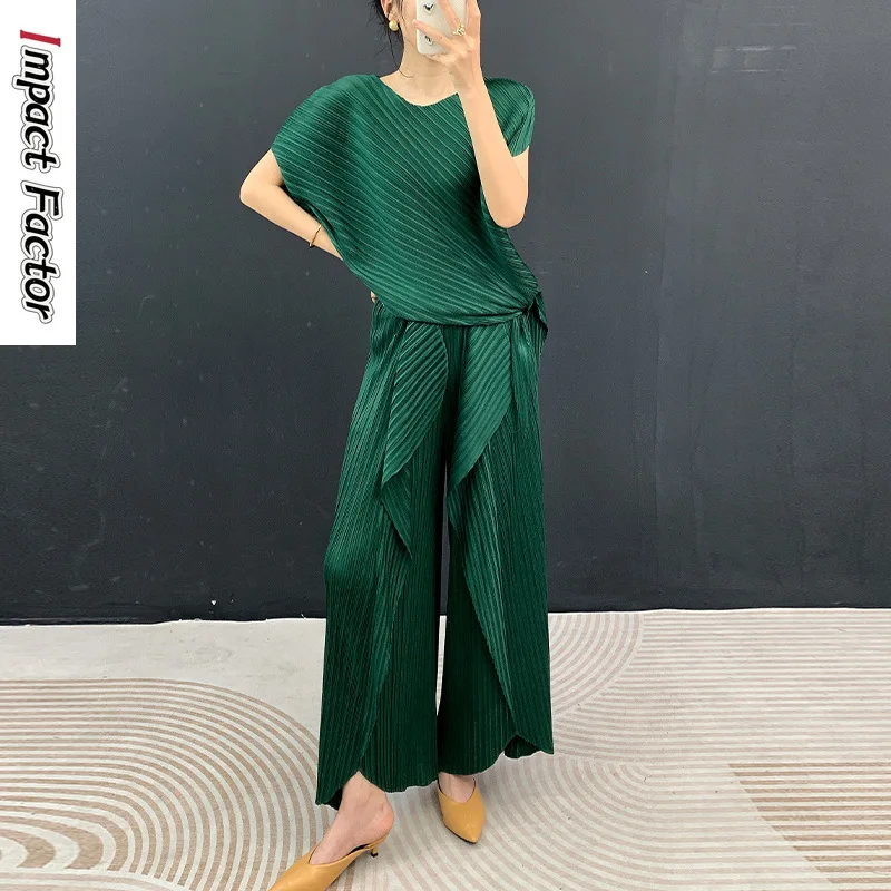 Miyake Folds 2026 New Foreign Style High Quality Fashion Versatile Slim Skinny Fashion Two-piece Suit Women