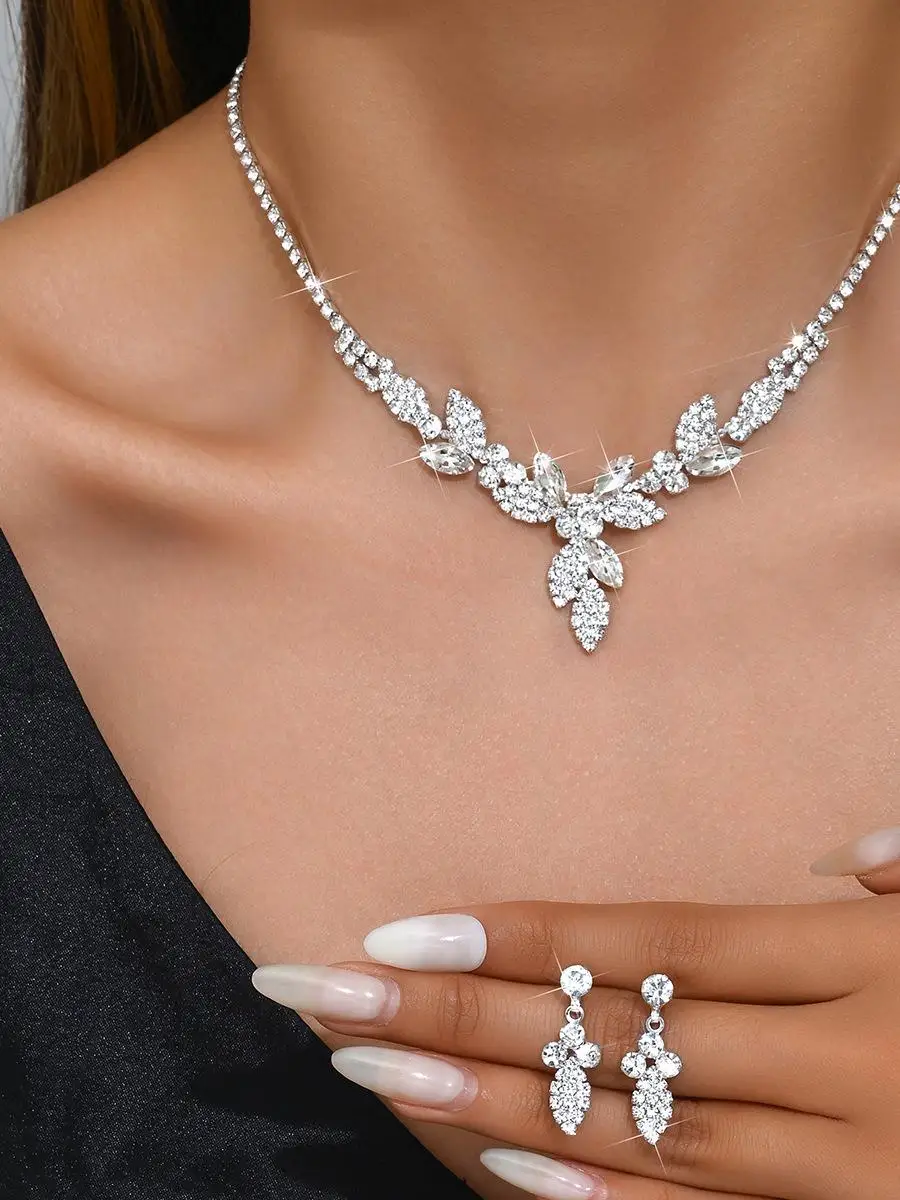 

Самые продаваемые трансграничные свадебные серьги с водяными бриллиантами и кружевом, комплект вечерних свадебных женских аксессуаров Dr