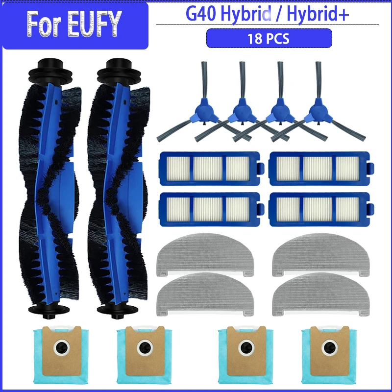 

Чехол для основной роликовой боковой щетки, фильтр НЕРА, Швабра, тканевые мешки для пыли для Eufy G40, гибридный/Гибридный + запасные части, Сменные аксессуары