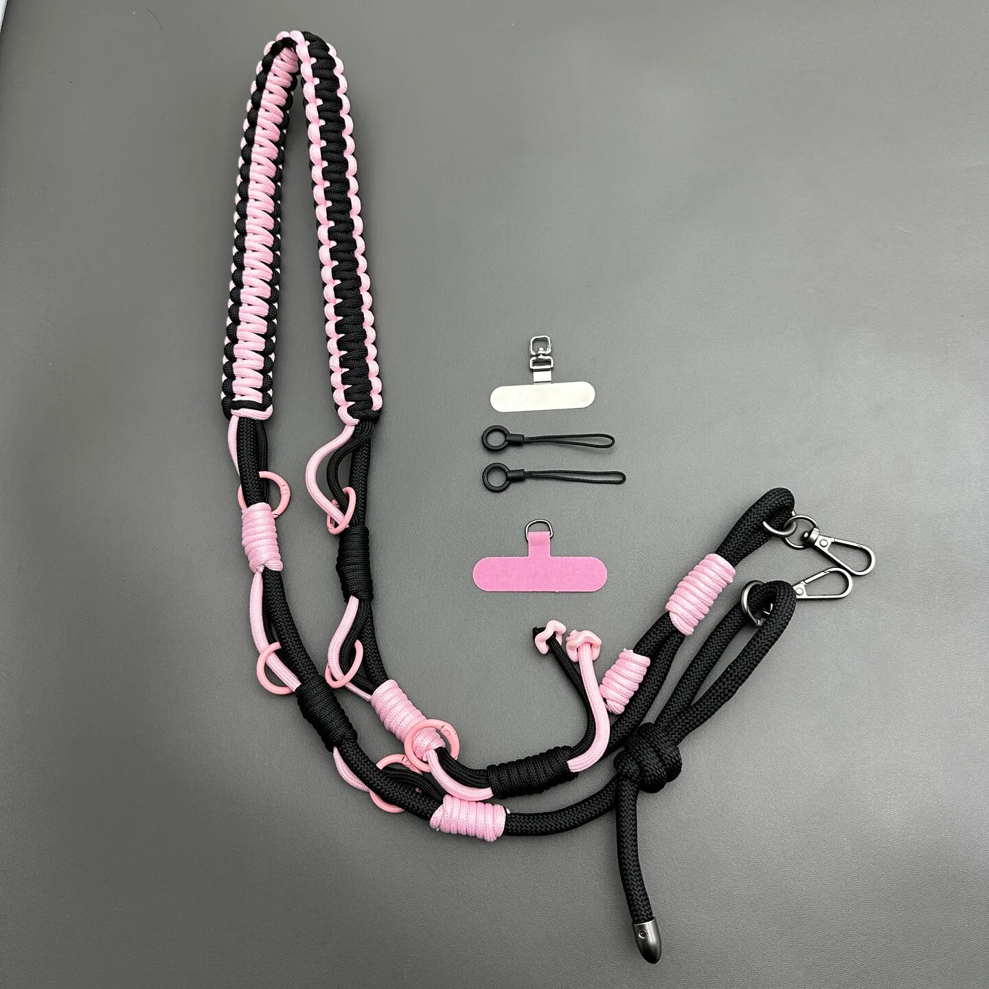 Multifunctional Hand-woven Phone Lanyard Adjustable Crossbody Strap Carabiner Decor Rope Camera Bag Replacement Shoulder Strap