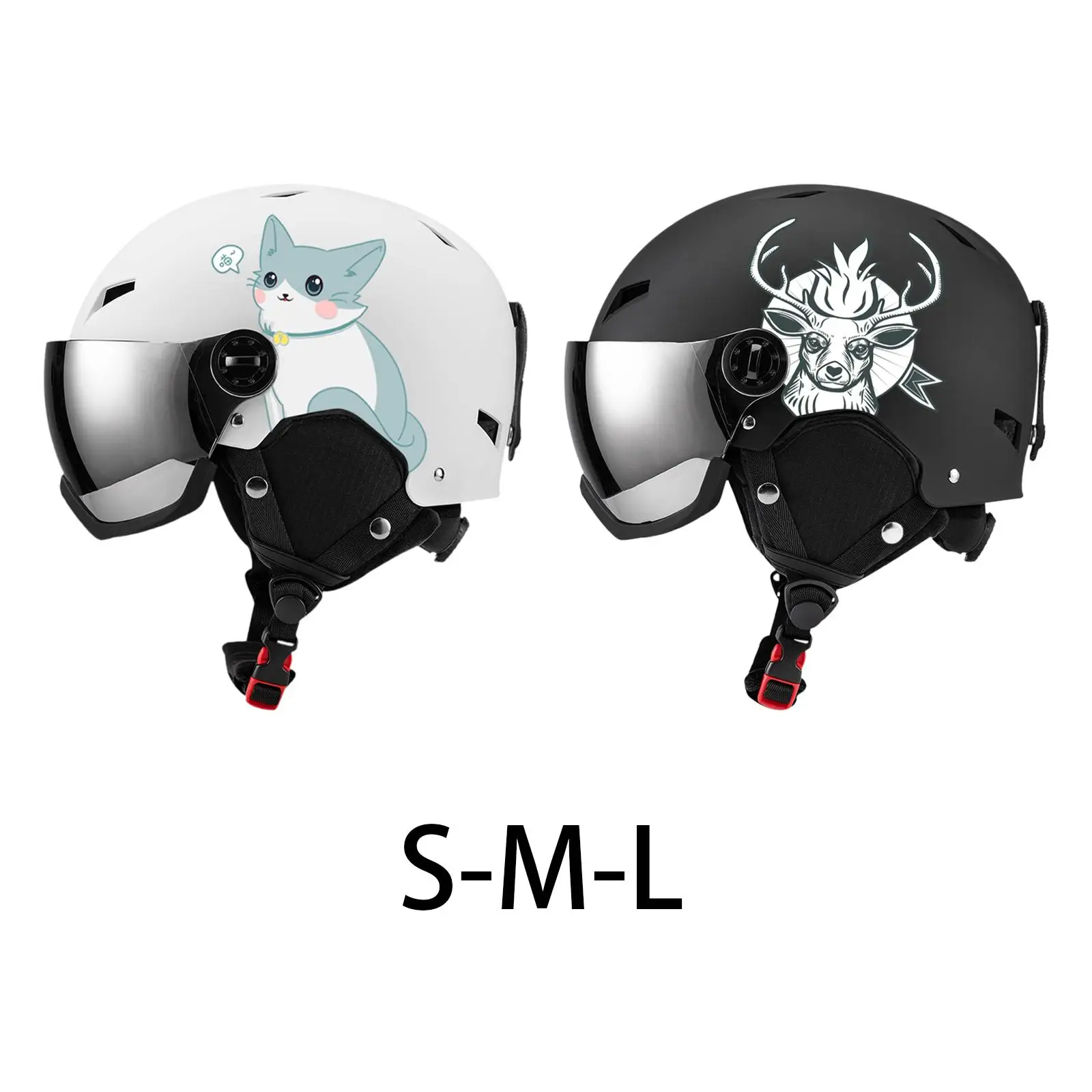 

Snow Helmet Integrated Visor Antifogging with Jaw Cushion High-definition Snow