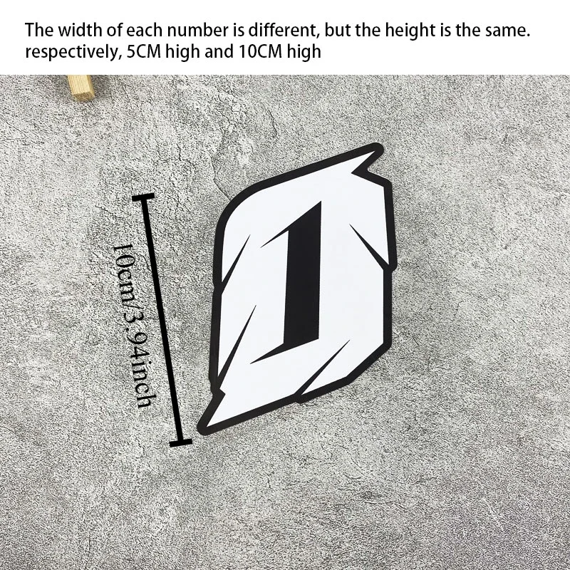 1PC 오토바이 번호 스티커 DIY 오토바이 헬멧 연료 탱크 앞 유리 측면 패널 장식에 대 한 방수 0 ~ 9 비닐 데 칼