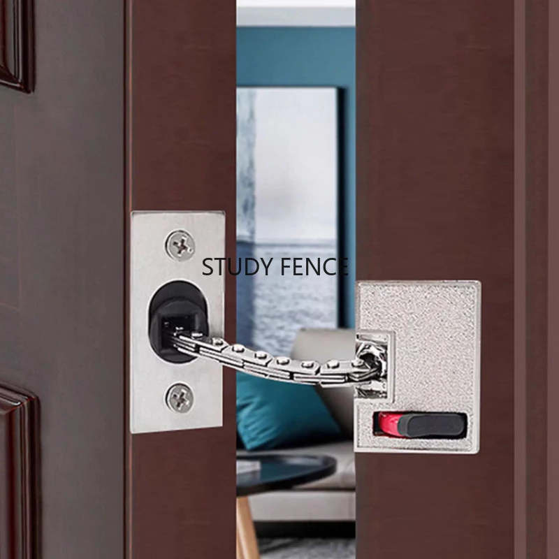 

Скрытая противоугонная цепь из цинкового сплава, защитная цепь для отеля, бытовой дверной болт с защитой от замка, дверной цепной замок, бытовая фурнитура