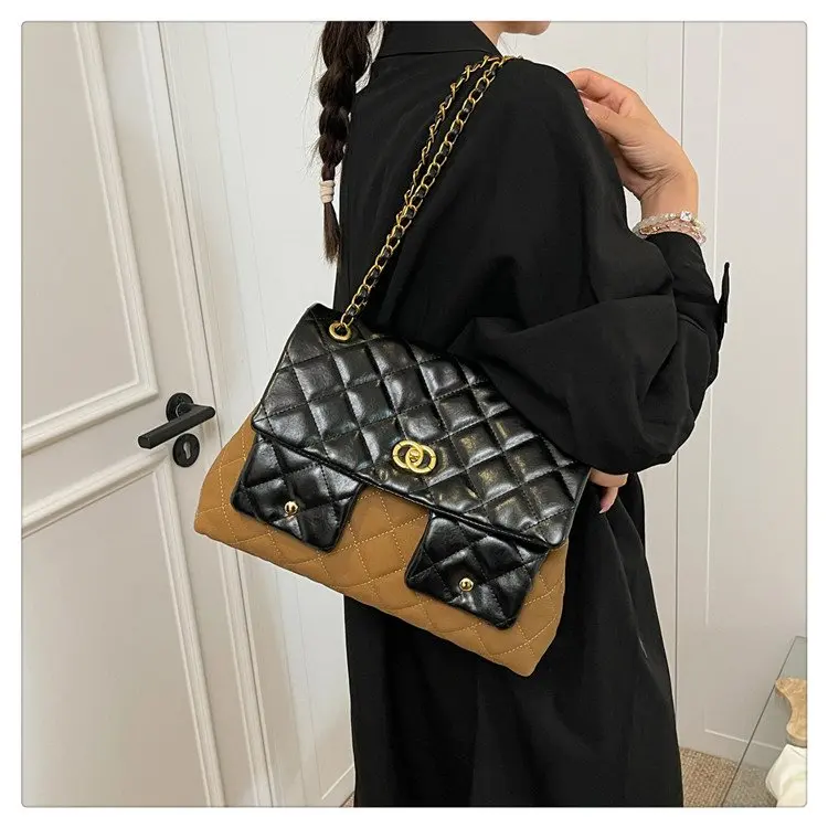 Herfst 2025, trendy kettingtas - met diamant gewatteerde draagtas, meerweg schouder-/crossbodytas, vintage designertas voor dagelijks gebruik