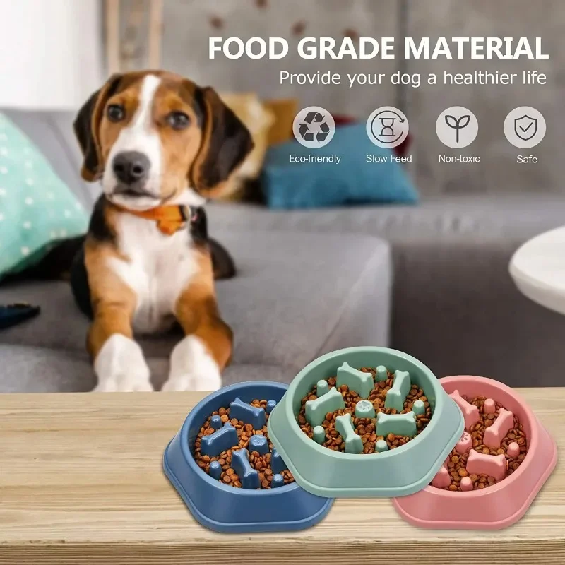 

Dog Slow Feeder Non-choking Pet Bowl Anti Slip and Large Capacity for Dog and Cat Anxiety Relief Slow Food Feeding Pet Supply