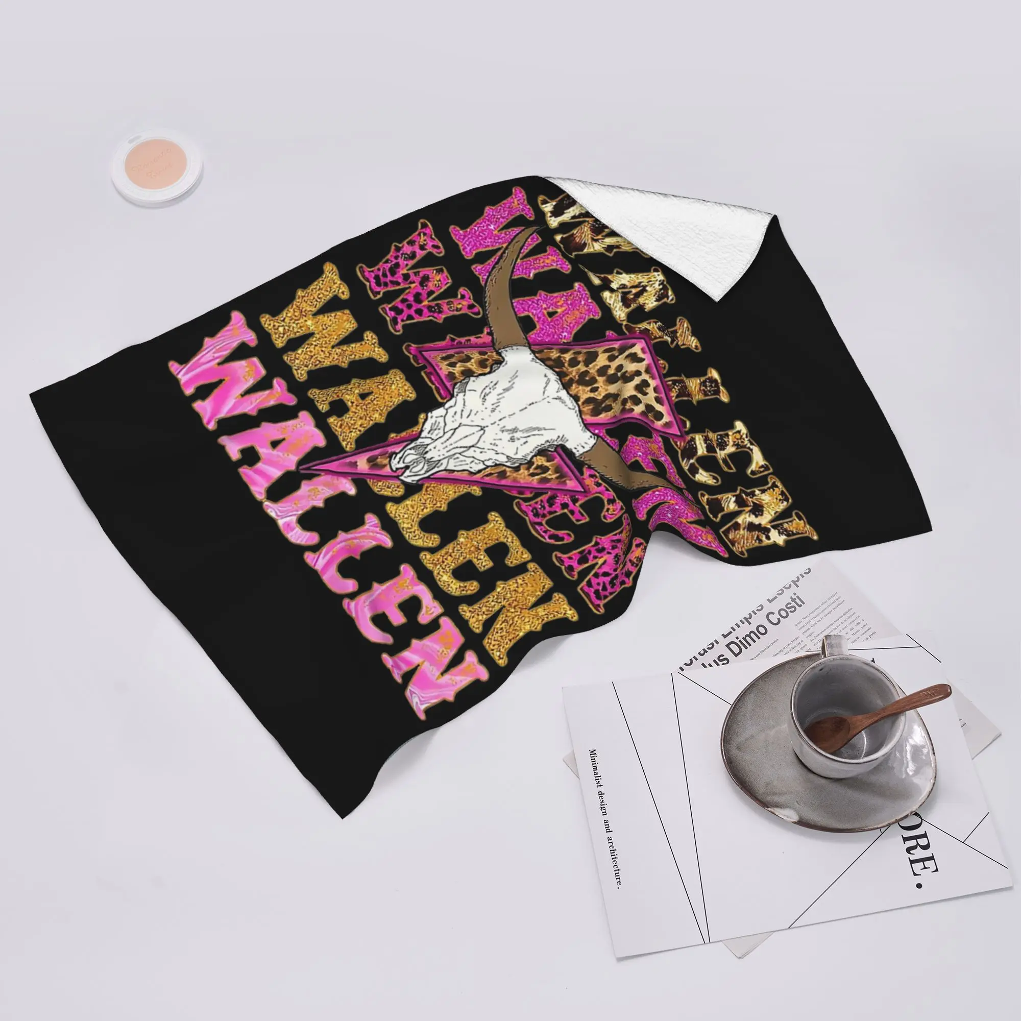 Custom Morgan Wallen Bull Skull Soft Face Towel Quick Dry Pool Bath Cotton Towels Breathable