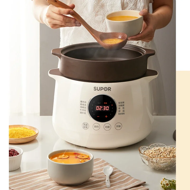 

Electric stew pot, soup pot, purple ceramic casserole, household stew pot, fully automatic multi-function porridge artifact