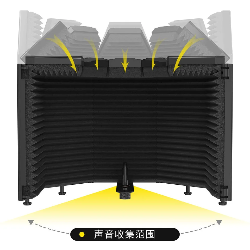 Microphone Soundproof Cover, Foldable Capacitor, Sound-absorbing Windshield, Windproof Recording Screen, Noise Reduction