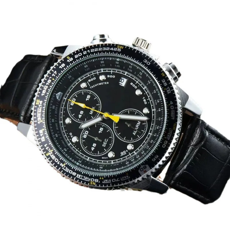 

Отечественная деловая черная пряжка, обычная мужская круглая кварцевая повседневная указка