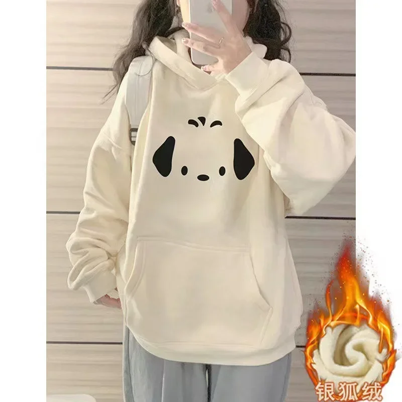 Korean Harajuku Kawaii Cartoon Print Hoodies Women Oversized Sportwear Female Sweatshirt Cute Graphic Ladies Y2k Clothes Kpop