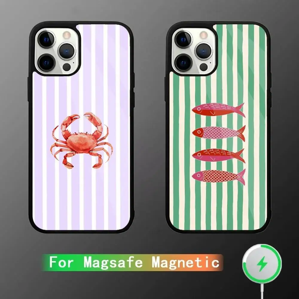

Marine life crabs, lobsters Phone Case For iPhone 16,15,14,13,12,11,Pro,Max,Plus,Mini,SE New Magsafe Magnetic Wireless Charging