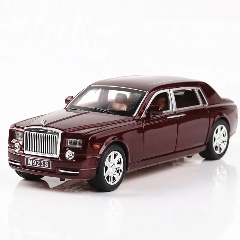 1:24 Rolls Royce Phantom Models Of Car Metal Model Sound And Light Pull Back SUV For Kids 7 Doors Can Be Opened Cars Miniature