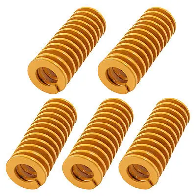 20mm x 10mm x 50mm Rectangular Section Mold Mould Die Spring Yellow 5pcs