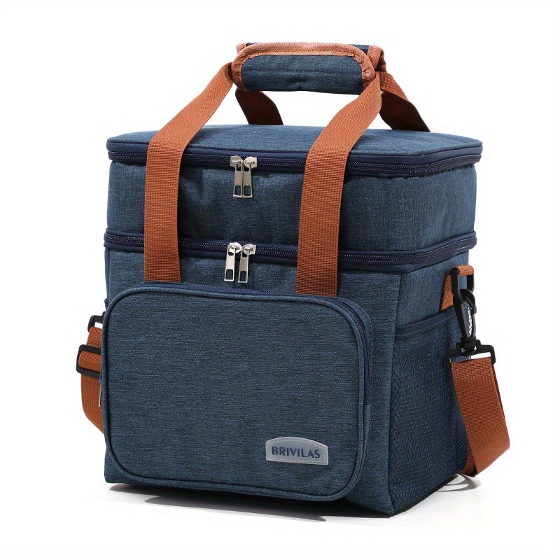  1pc Double-Layer Insulated Bag, Thickened Aluminum Foil Shoulder Bag, Lunch Bag; Non-Food Contact, Non-Food Contact 