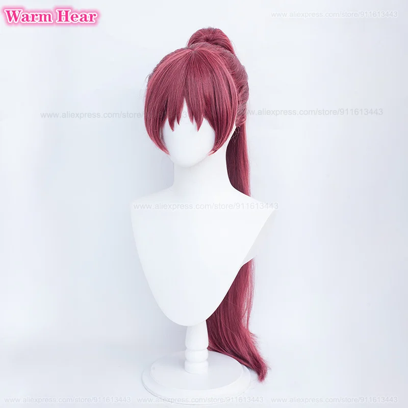 Anime Sakura Kyoko Synthetic Cosplay Wig Long 75cm Jujube Red Ponytail Wig Headwear Heat Resistant Hair Party Sakura Kyouko Wigs