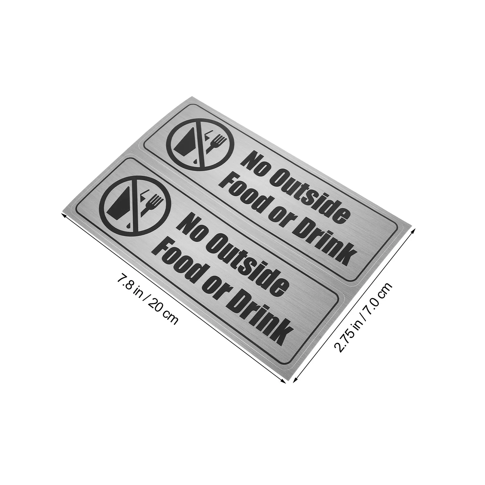 8Pcs No Outside Food Allowed Sticker Restaurant Office Warning Sign Self Adhesive PVC Decal No Food Or Drink Notice
