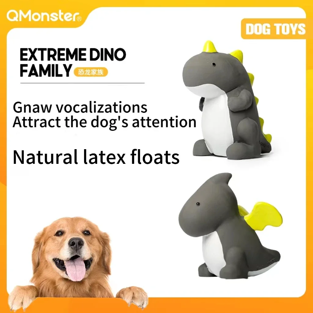 Hot Sale Pet Dog Toy Gnawing Sound Dinosaur Shape Durable Strong Natural Latex