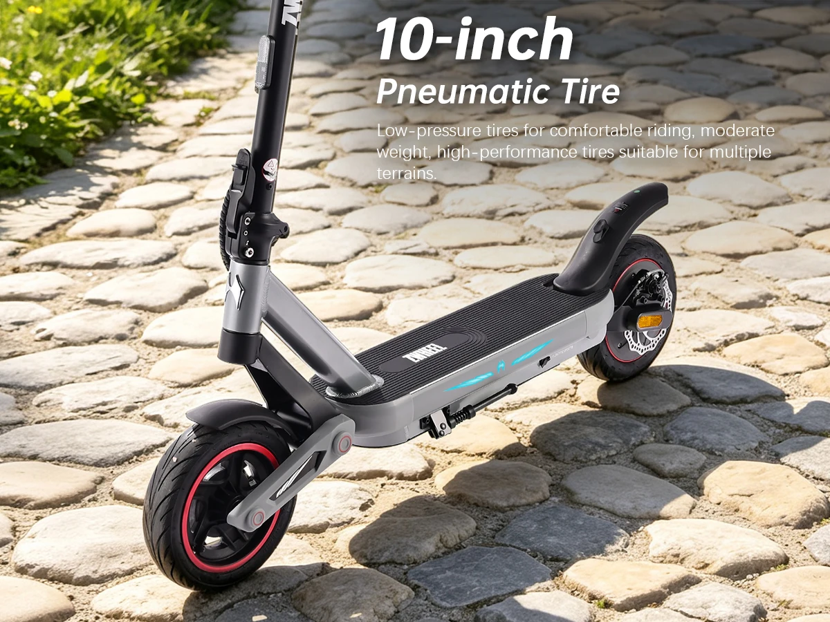 ZWHEEL ZSA PLUS Foldable Electric Scooter APP Control 800W Peak 25 MPH 36V10Ah Battery 18 Miles Suspension Shock Absorption Rear Disc Brakes 10'' Road Tires Turn Signals Hands-Free Unlock 4-Modes Lightweight Easy Carry Commuting Escooter US Stock