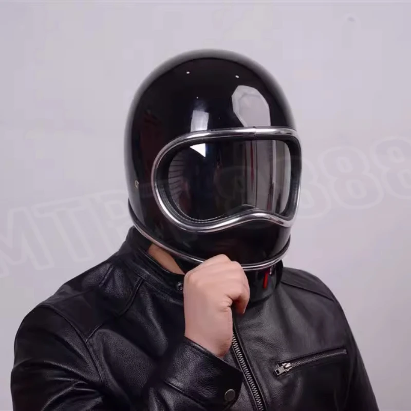 HOT Korea Japan Style Moto Helmet Fiberglass Shell Moto Helmet DAVID 2 Series Rider Gears Vintage Capacetes Cascos Para Moto