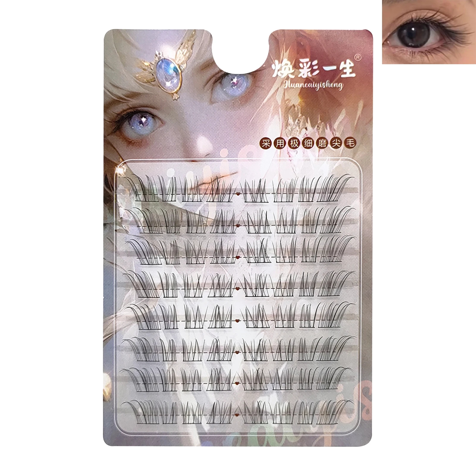 8 linhas efeito 3d cílios postiços individuais mangá autoadesivos estilos de raposas extensão de cílios perfeita para meninas maquiagem dos olhos