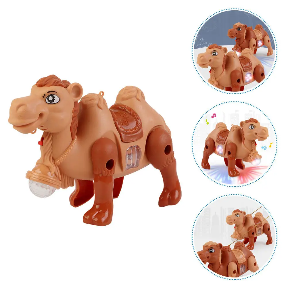 

Electric Walking Camel Luminous Rope Lead Kids Educational Gift Music Light Cartoon Animal Indoor Toddler Birthday Decoration