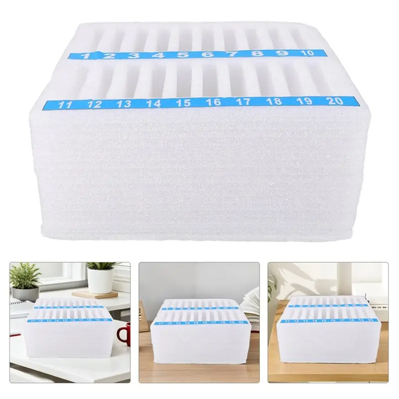 AB11 20 Grids Mobile Phone Storage Box Soft Foam Organizer - Desk Phone Management for Classroom Meeting Room Office