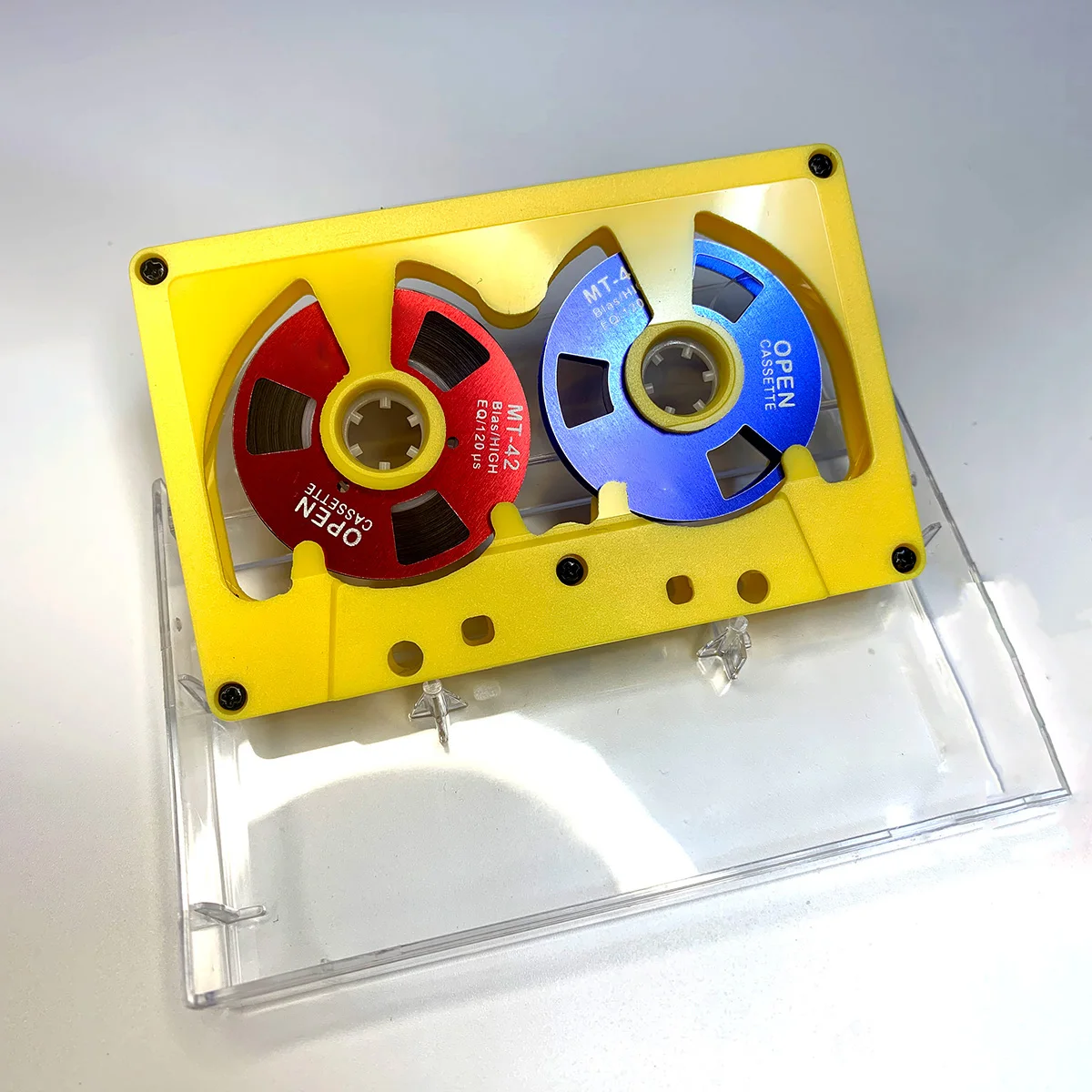 Neue Audio-Kassettenrolle zum Spulen, Kassette, 50 Minuten, leeres Klebeband, doppelseitige Metallrolle, hohles Gehäuse, selbstgemachtes, hochwertiges Design – Detail 9
