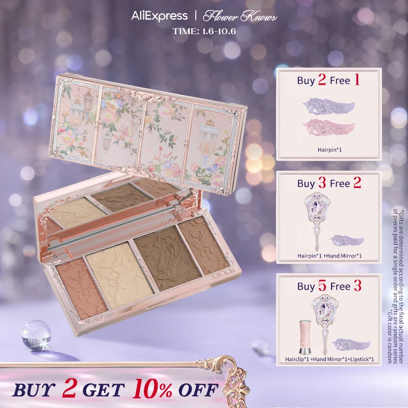 Flower Knows Butterfly Cloud Collar Collection Embossed Highlight & Contour Palette 16g