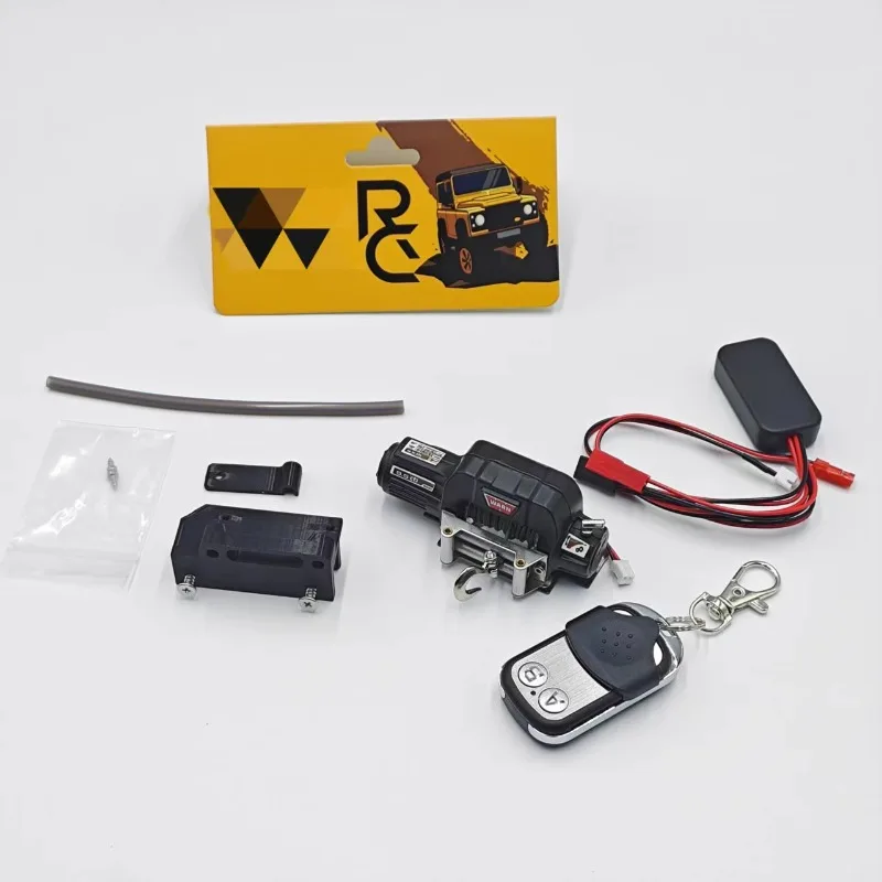 Rc Cars Upgrade and Refit Accessories Single Motor Winch for YIKONG 4107 1/10 Crawler Car Nondestructive Installation