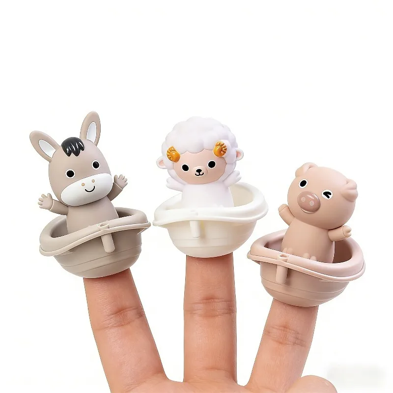 Children's Animal Shower Toys Detachable Baby Bathtub Games Multiple Gameplay Modes Finger Cots Toys Exercise Reaction Ability