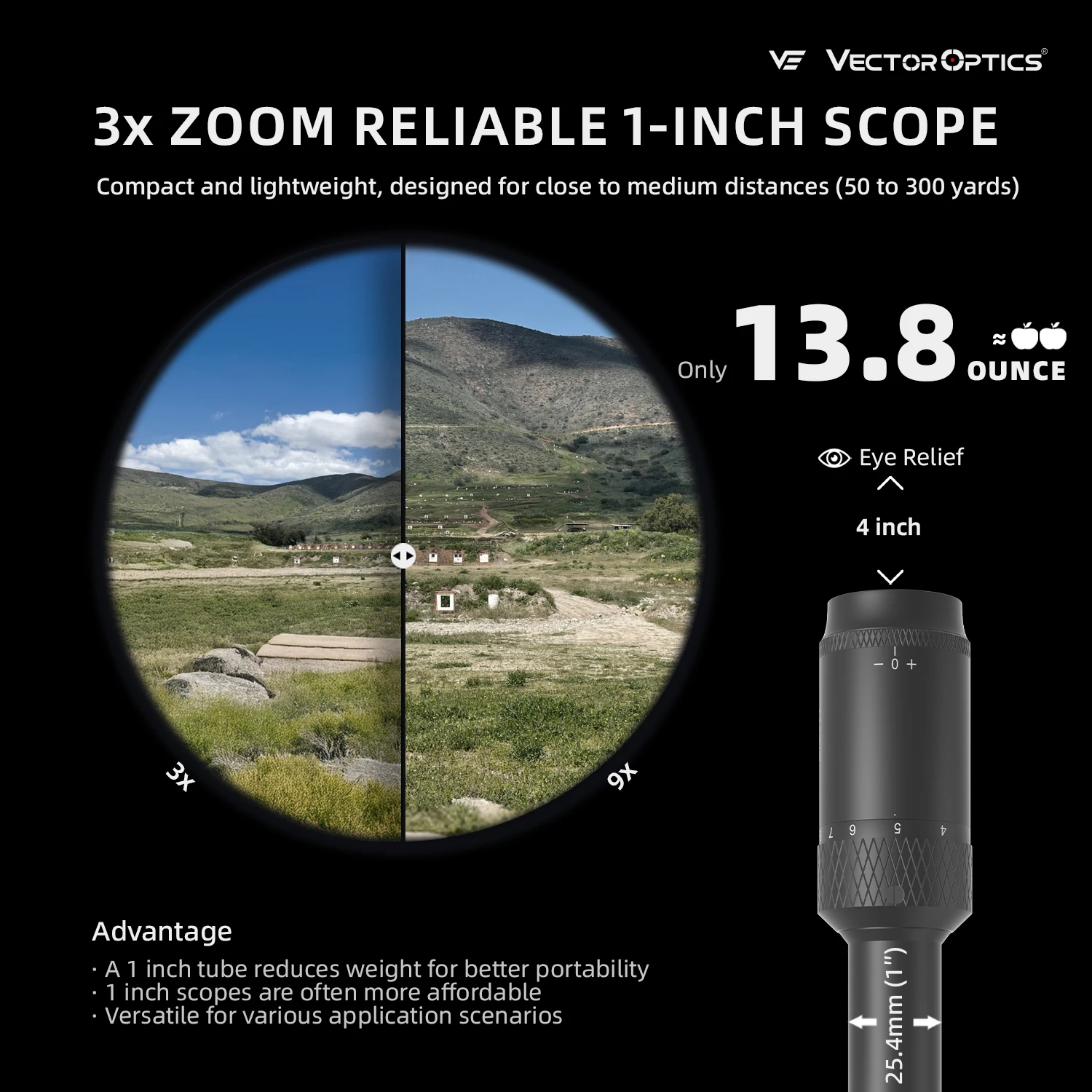 Vector Optics Matiz 3-9x40 SFP Rifle Scope 1inch Tube With Mil Dot Reticle&Edge-to-Edge Image For Hunting Varmint Small Game