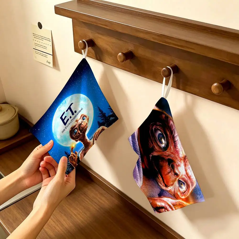 The Extra-terrestrial Ufo E.t. Movie Reusable Hanging Kitchen Towel, Polyester Cotton Soft Fabric for Office Home Daily Life