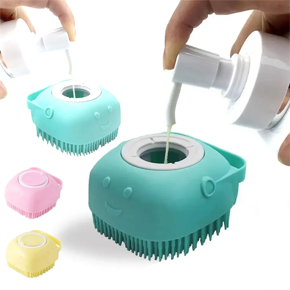 Pet Silicone Bath Foaming Massage Brush Bathroom Multifunctional Puppy Big Dog Cat Soft Safety Accessories for Dogs Cats Tools
