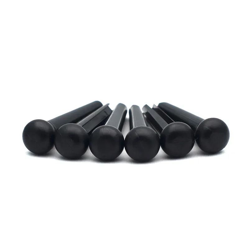 60pcs Acoustic Guitar Slotted Bridge Pin Classical Style ABS Plastic Guitar Parts Accessories Ivory Black