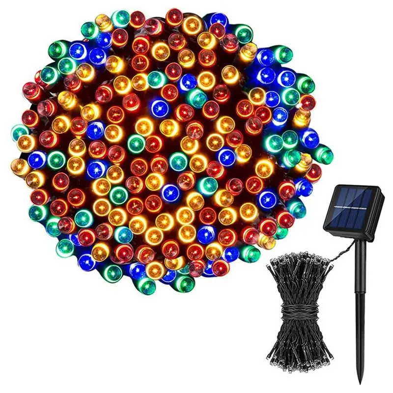 KYCOR-Waterproof LED Solar String Lights-For Garden Wedding Decorations-Fairy Light Garland For Outdoor Multicolor