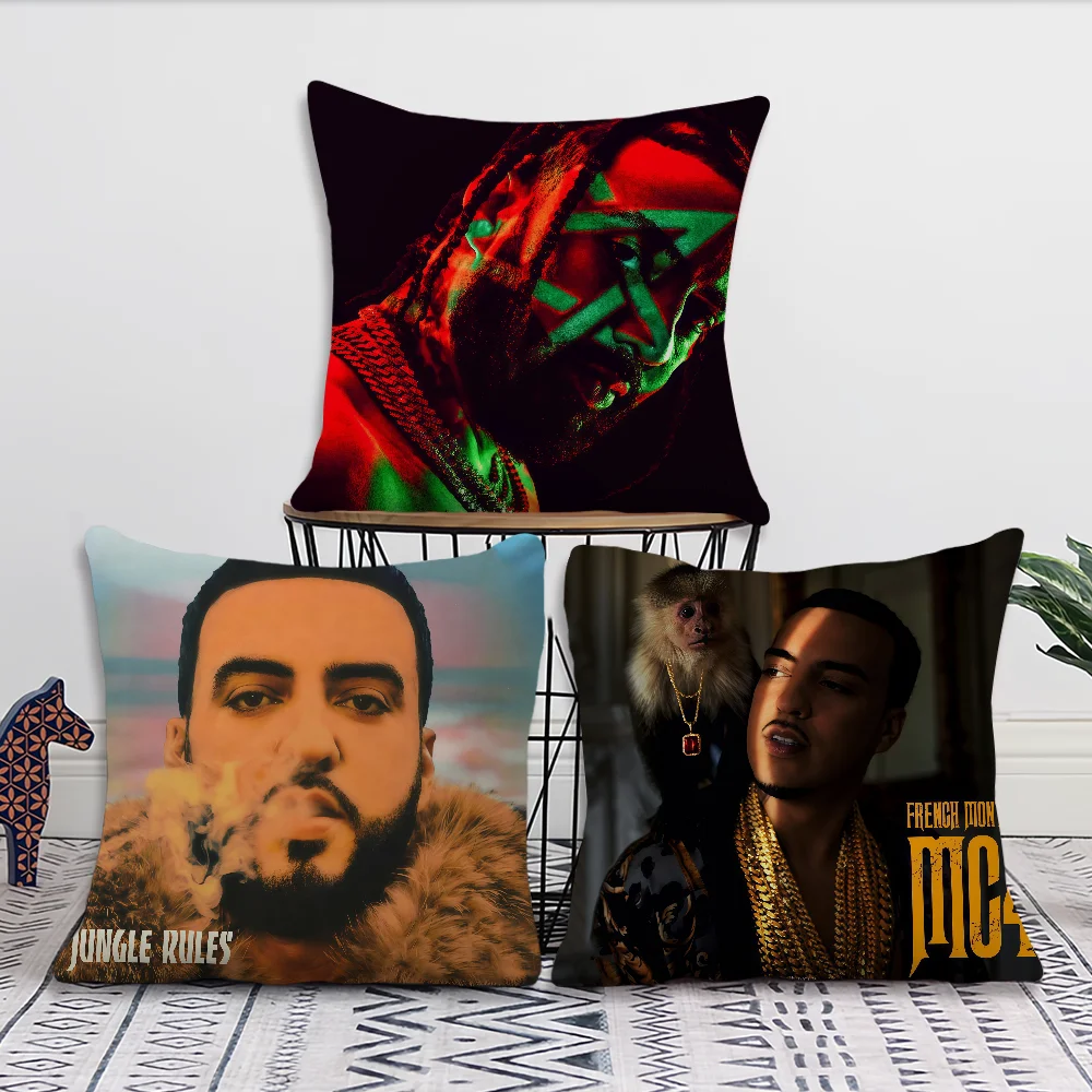 Rapper F-French M-Montana Mac Cheese 5 cushion cover For Pillow Printing Sofa Decoration Home Car Room Office Nordic Simplicity