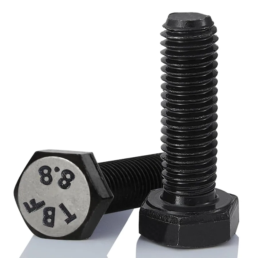 M10 x 25 มม. 10 ชิ้น สกรูหัวหกเหลี่ยม สกรูหกเหลี่ยม เกรด 8.8 เหล็กอัลลอยด์ ผิวเคลือบออกไซด์สีดำ เกลียวเต็มแบบเมตริก